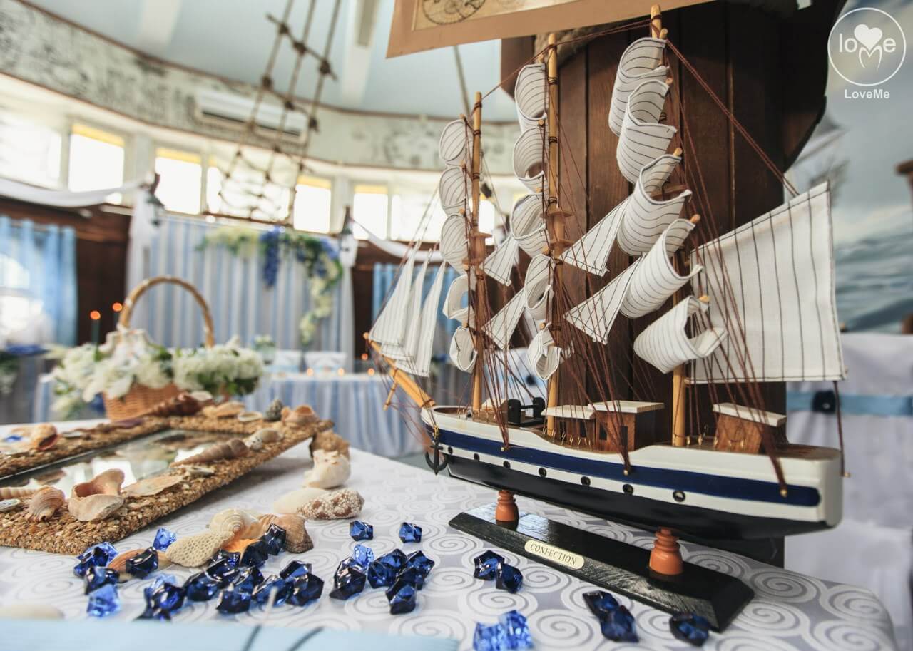 Санта Мария морская свадьба Могилев организация и декор свадьбы украшение зала 