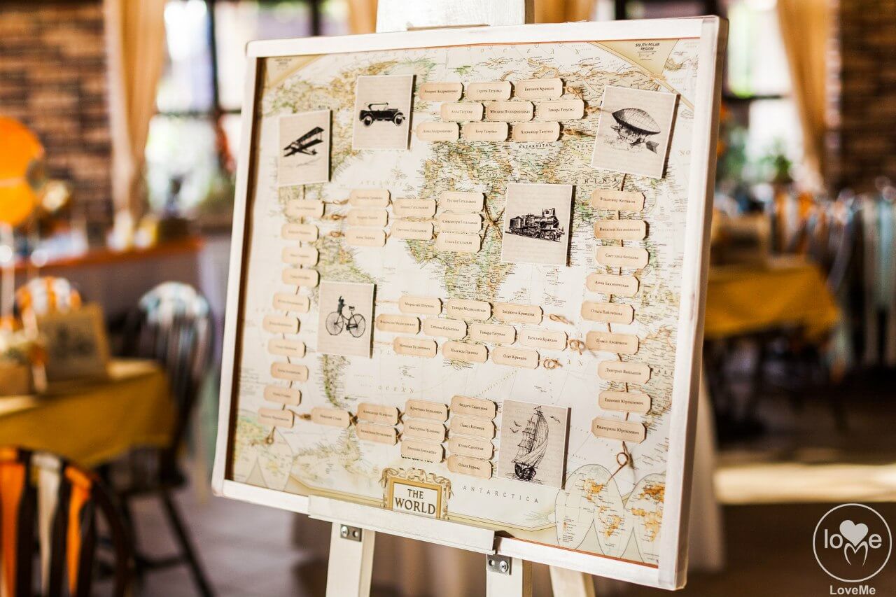 план рассадки гостей Свадьба в стиле путешествия Шале Могилев Организация свадьбы декор украшение зала свадебное агентство ЛавМи 