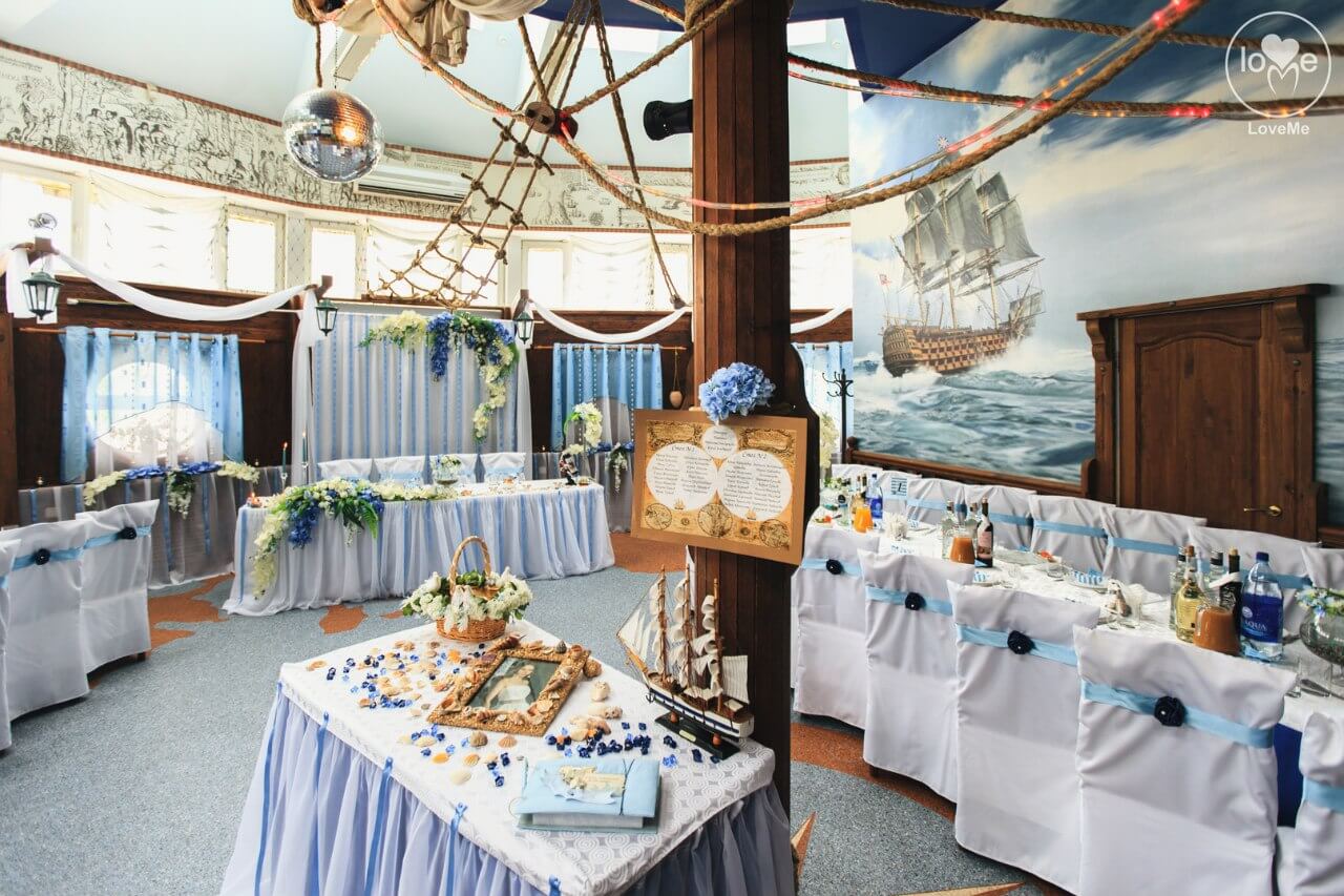 Санта Мария морская свадьба Могилев организация и декор свадьбы украшение зала 