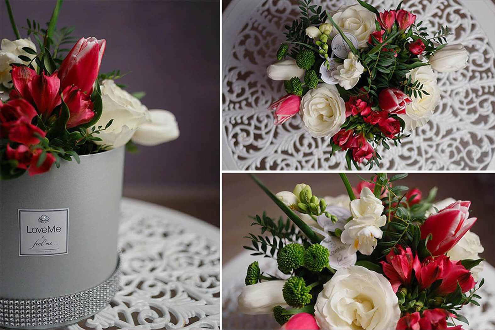 Цветы в шляпной коробке с макарунами сладостями вином под заказ цветы под заказ могилев свадебное агентство ЛавМи 