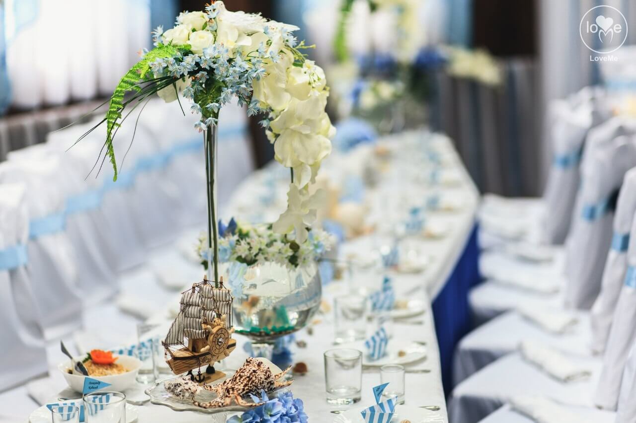 Санта Мария морская свадьба Могилев организация и декор свадьбы украшение зала 