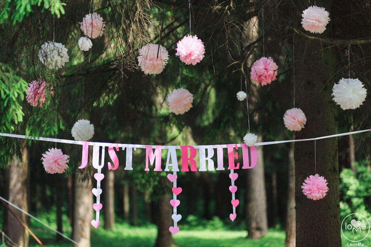 фотозона пампоны свадьба бело-розовая в стиле сваровски выездная регистрация декор банкета свадебное агентство ЛавМи Могилев печерское предместье