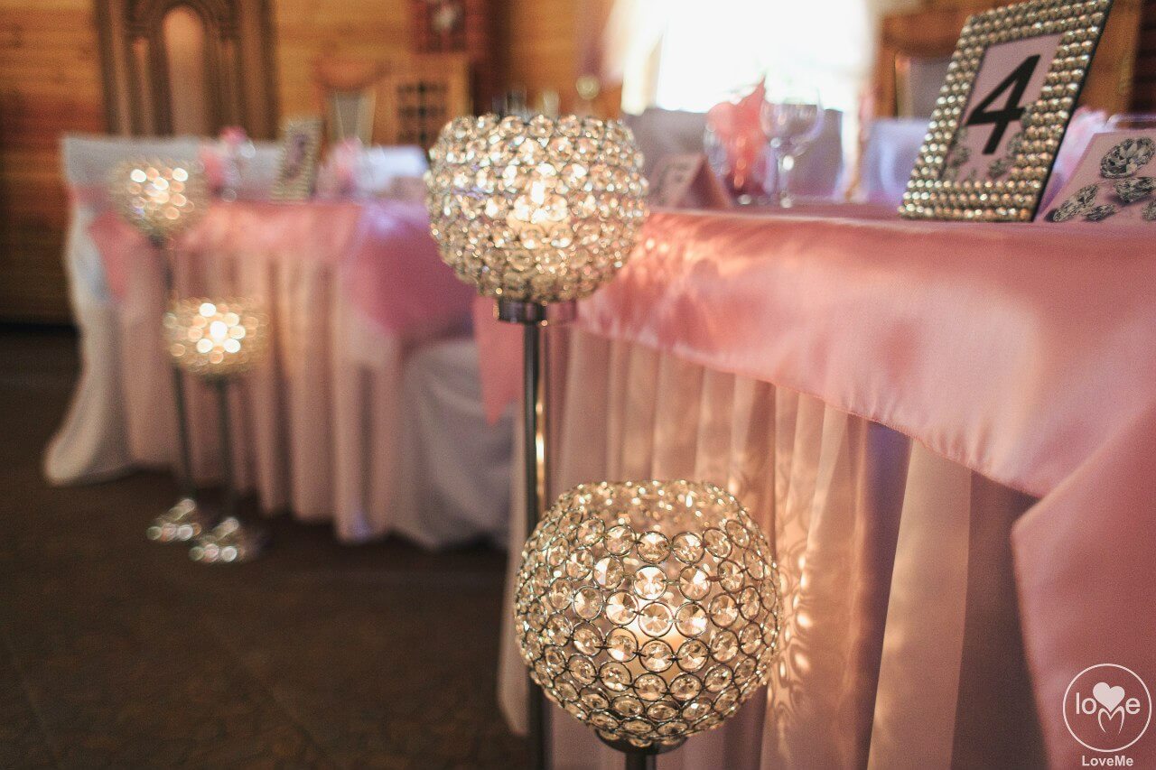 свадьба бело-розовая в стиле сваровски выездная регистрация декор банкета свадебное агентство ЛавМи Могилев печерское предместье