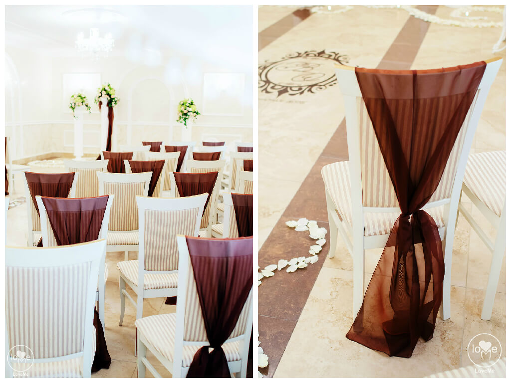 Шоколадная кофейная свадьба выездная регистрация роспись церемония любужский замок могилев свадебное агентство ЛавМи организация декор банкетного зала ресторана украшение свадьбы