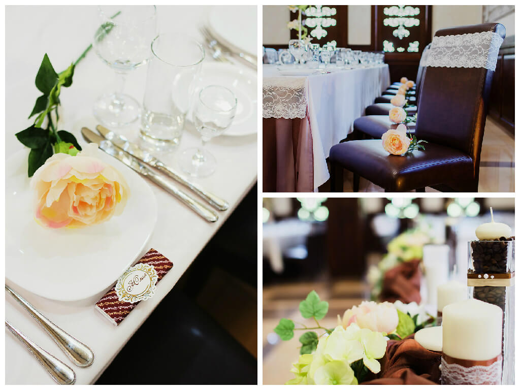 Шоколадная кофейная свадьба выездная регистрация роспись церемония любужский замок могилев свадебное агентство ЛавМи организация декор банкетного зала ресторана украшение свадьбы