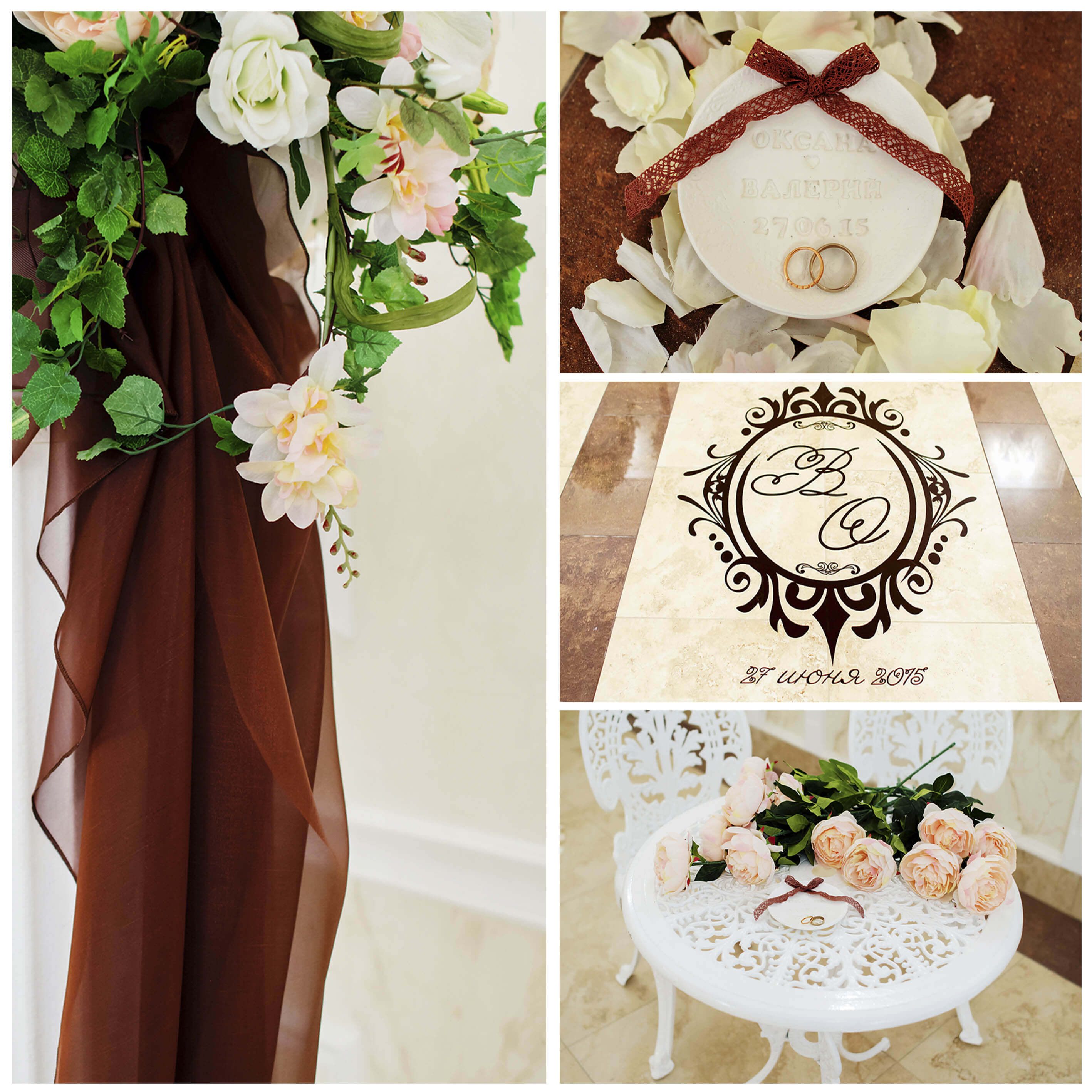 Шоколадная кофейная свадьба выездная регистрация роспись церемония любужский замок могилев свадебное агентство ЛавМи организация декор банкетного зала ресторана украшение свадьбы